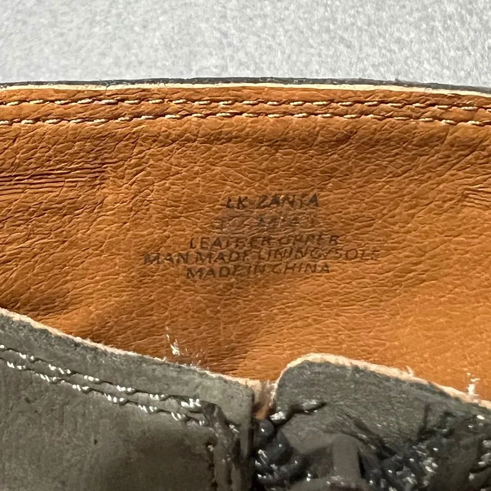 Lucky Brand Zanya Olive Leather Wedge Ankle Booties Grey Taupe Size 9.5 M